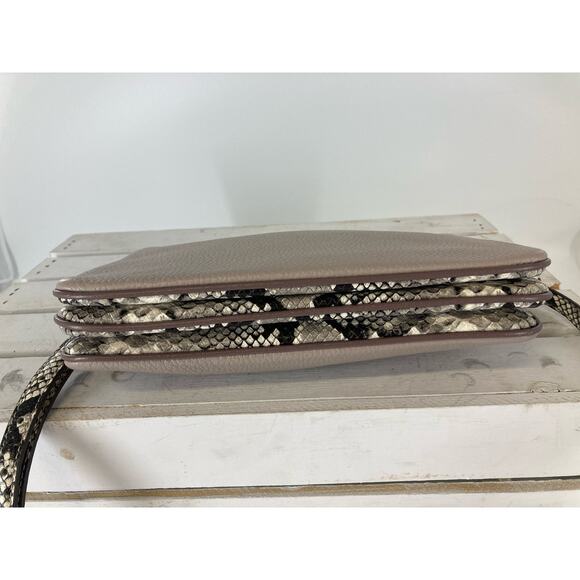 KATE SPADE, TAUPE LEATHER, SNAKE PRINT WOMENS CROSSOBODY BAG - Picture 5 of 15